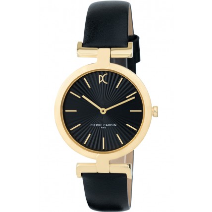 PIERRE CARDIN Madeleine Plissee Black Leather Strap CMD.3504 PIERRE CARDIN Madeleine Plissee Black Leather Strap CMD.3504